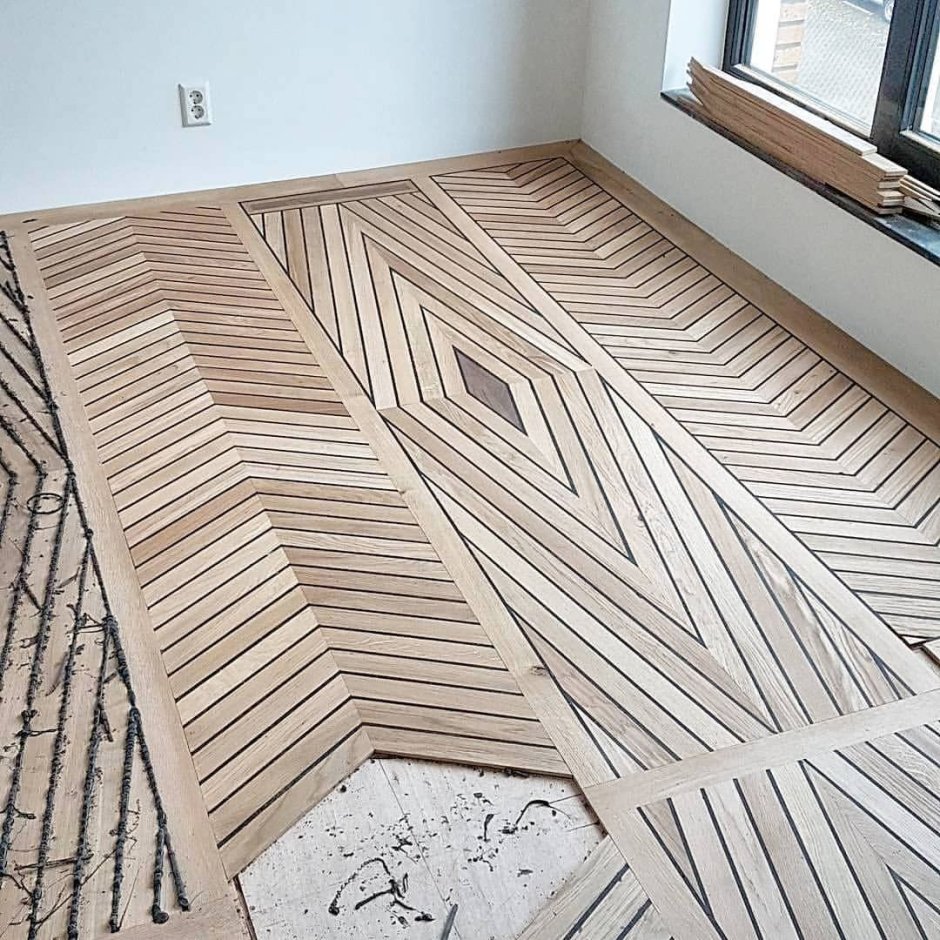 Пол из деревянных реек