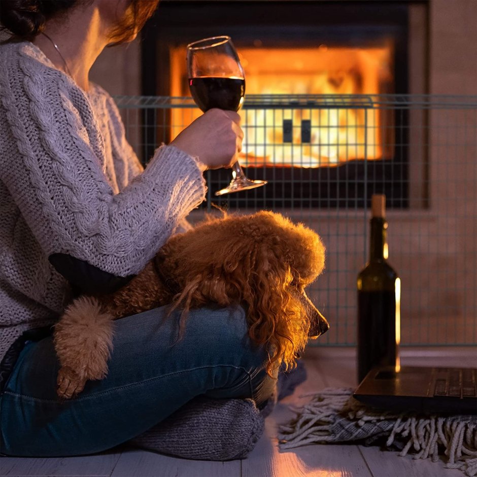 Девушка у камина