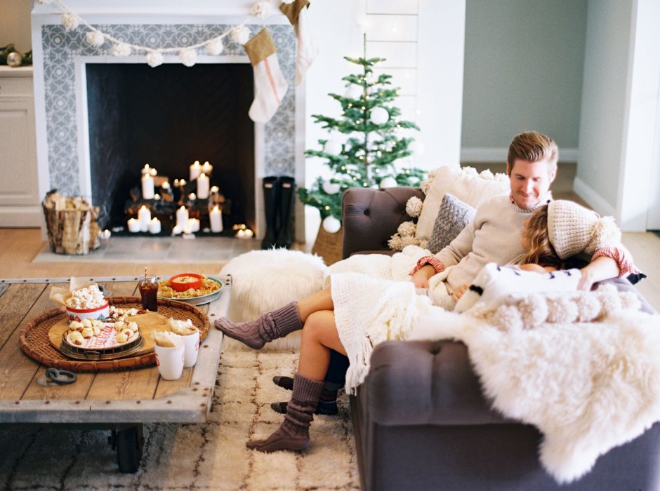 Фотосессия в загородном доме зимой