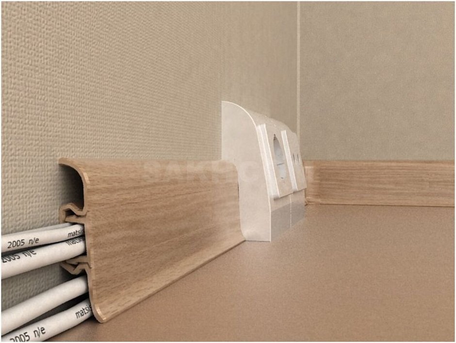 Плинтус широкий пластиковый зазор 45мм