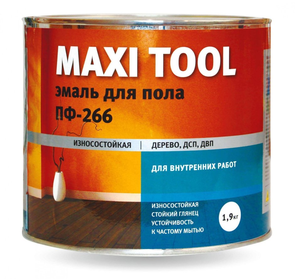Эмаль ПФ-266 Maxi Tool для пола золотисто-коричневая 1,9кг