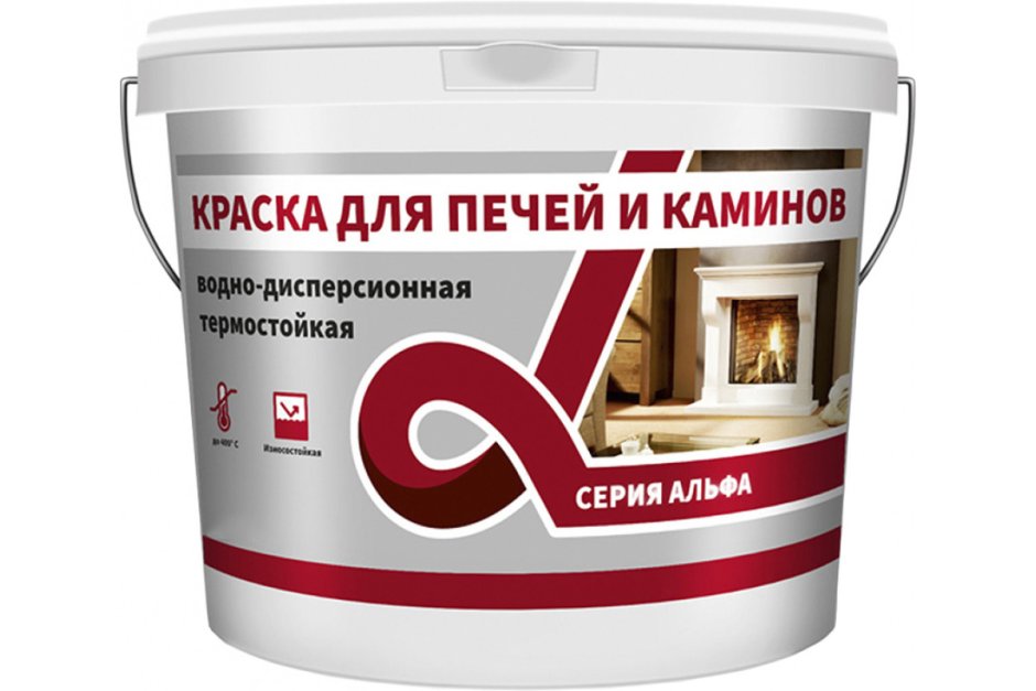 Термостойкая краска для печей и каминов Krafor Альфа белая 3 кг 1 134621