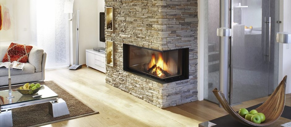 Отделка камина камнем