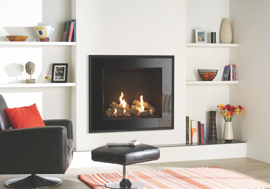 Камин встроенный в стену