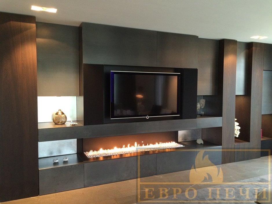 Стенка с камином в гостиную