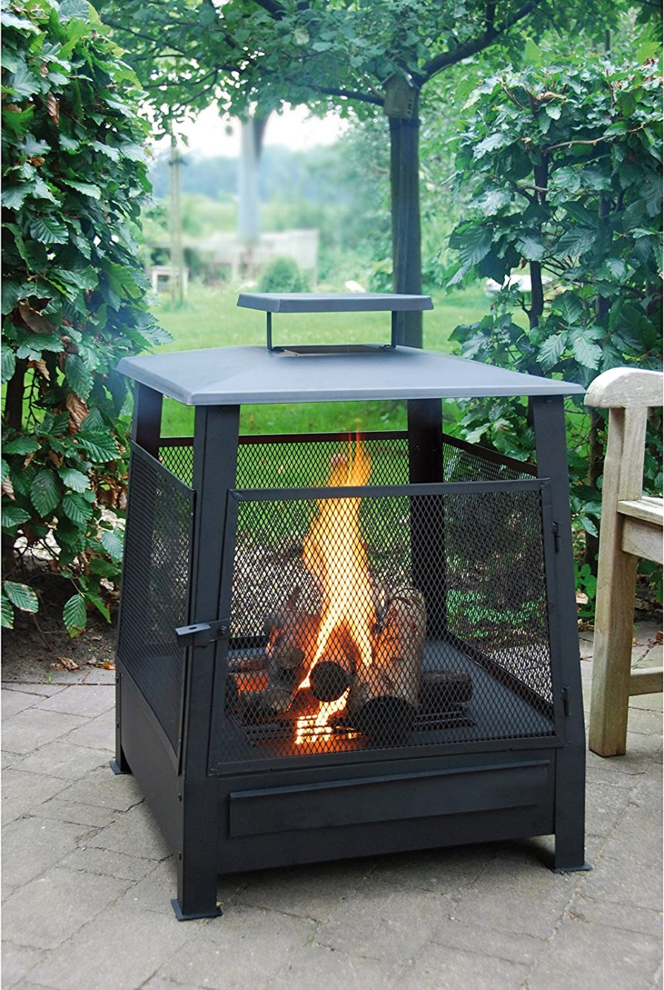 Камин уличный дровяной металл