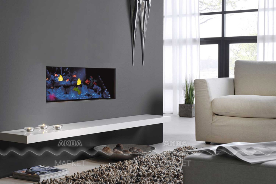 Гостиная с биокамином в современном стиле