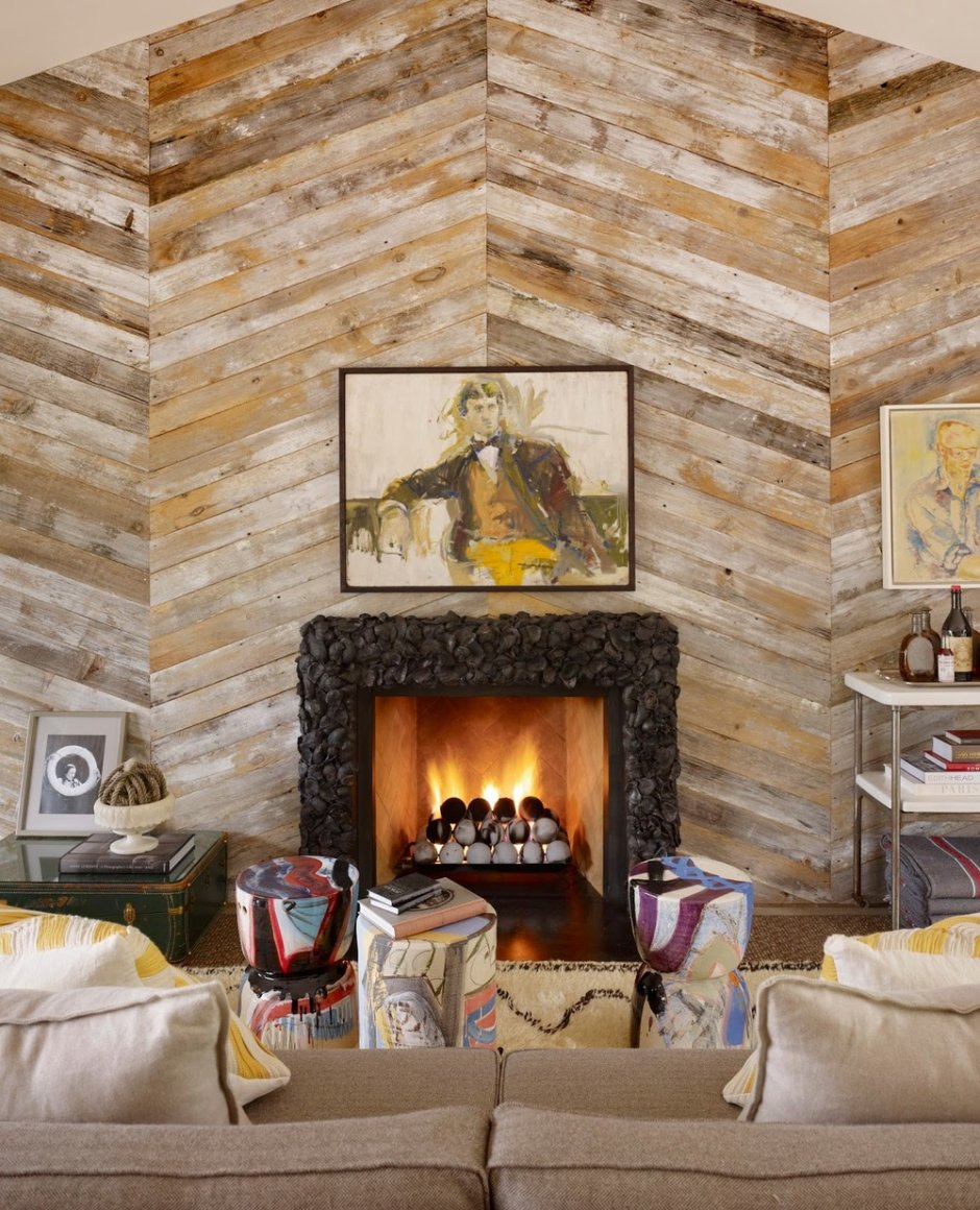 Интерьер гостиной в стиле Шале