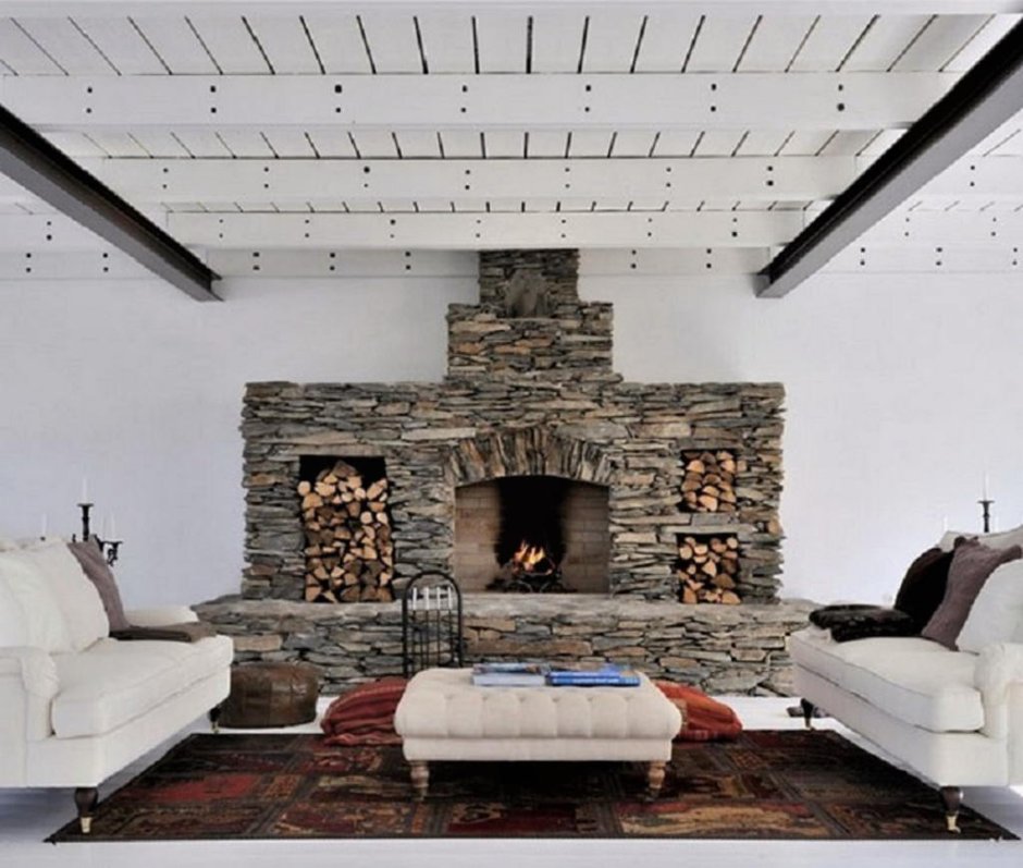 Современная отделка камина