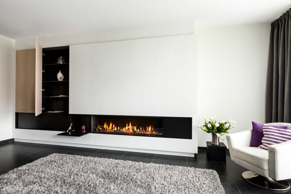 Подвесная стенка с камином