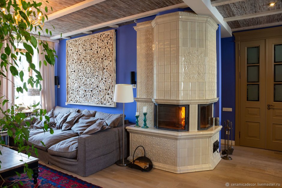 Изразцовая печь-камин Дорф