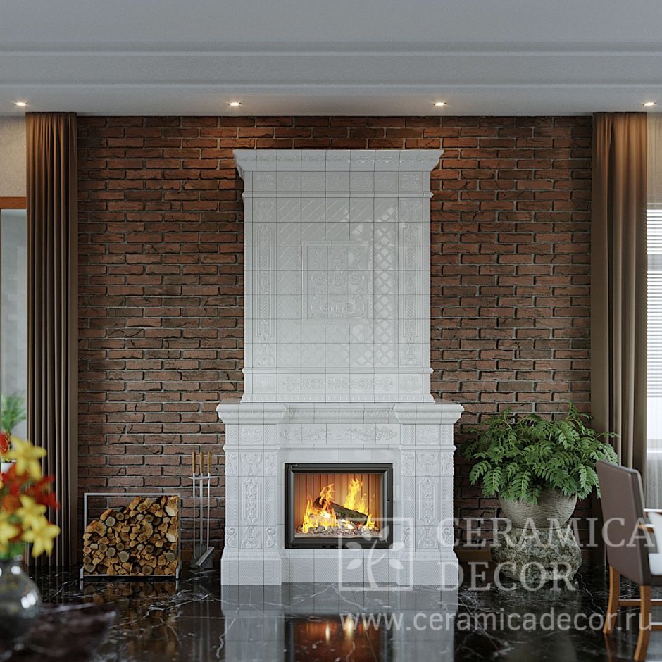 Камин в современном интерьере