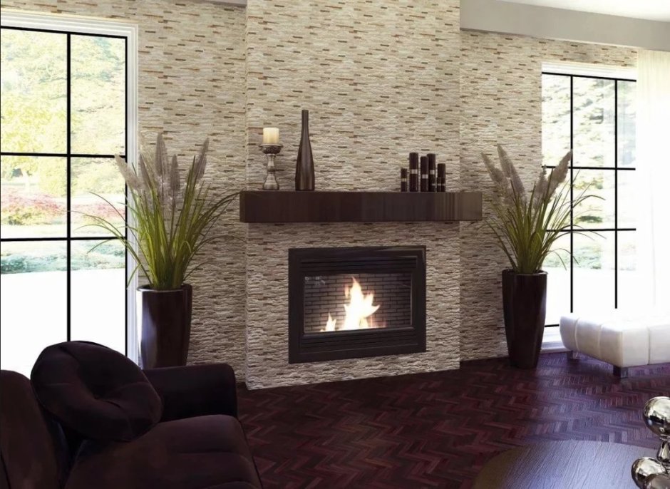 Камин отделка плиткой
