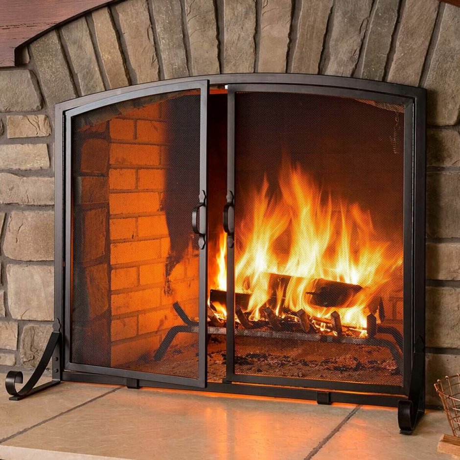 Дверь каминная со стеклом 850х850