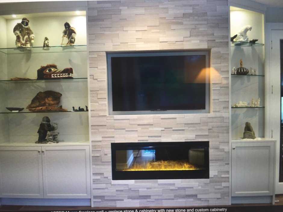 Ниша с камином и телевизором