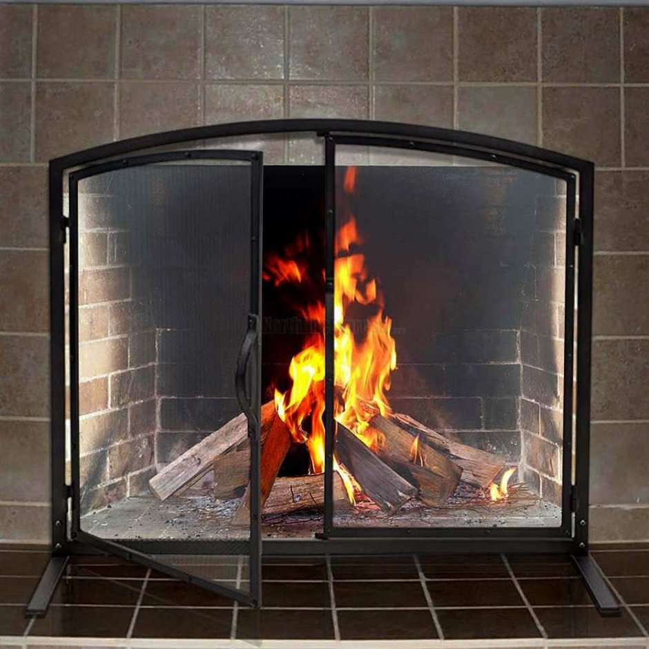 Дверцы для камина с огнеупорным стеклом