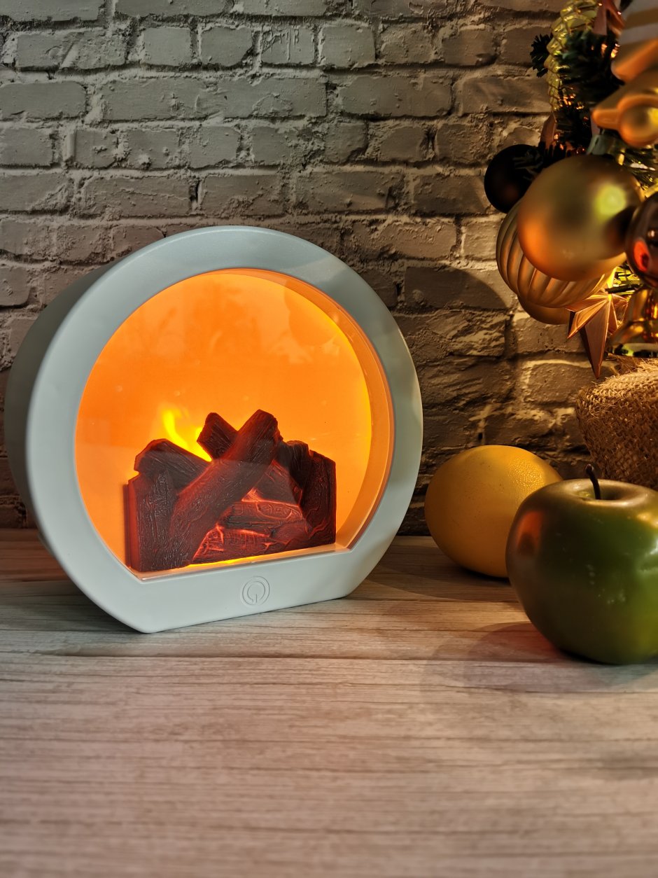 Светильник камин настольный