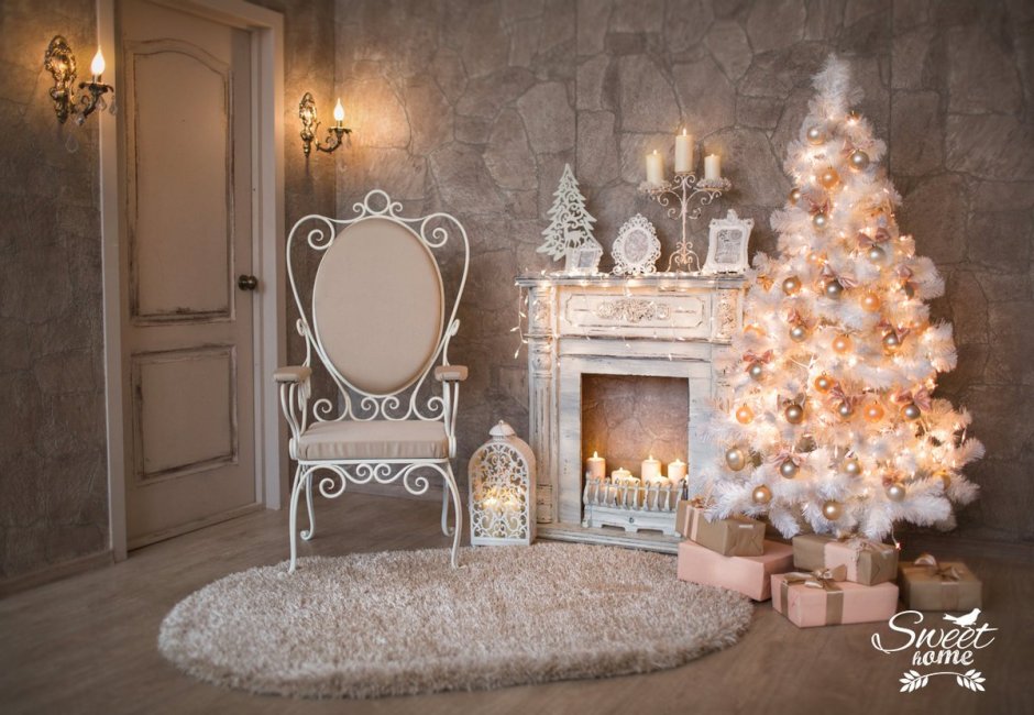 Новогодняя фотозона с камином