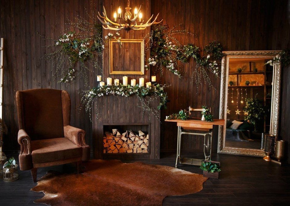 Камин в фотостудии