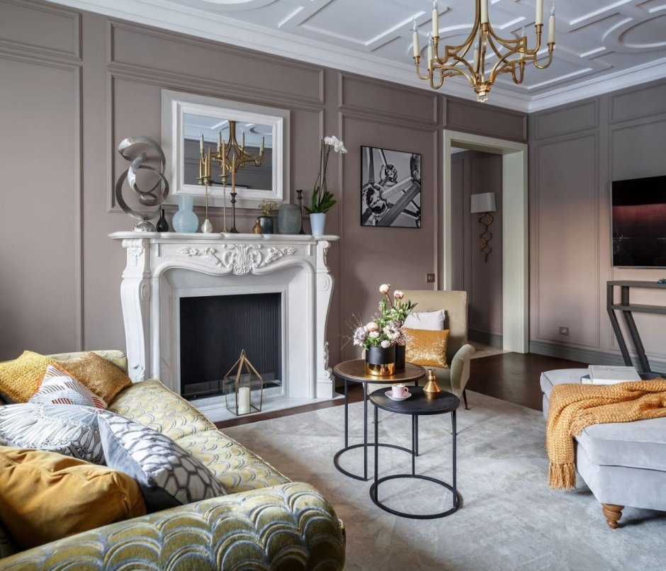 Камин Неоклассика в интерьере