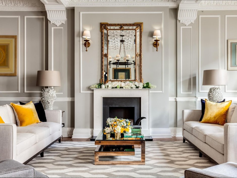 Каминная зона в интерьере