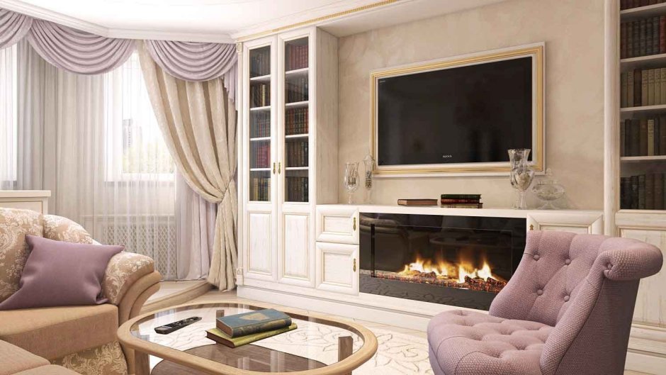 Камин Неоклассика белый