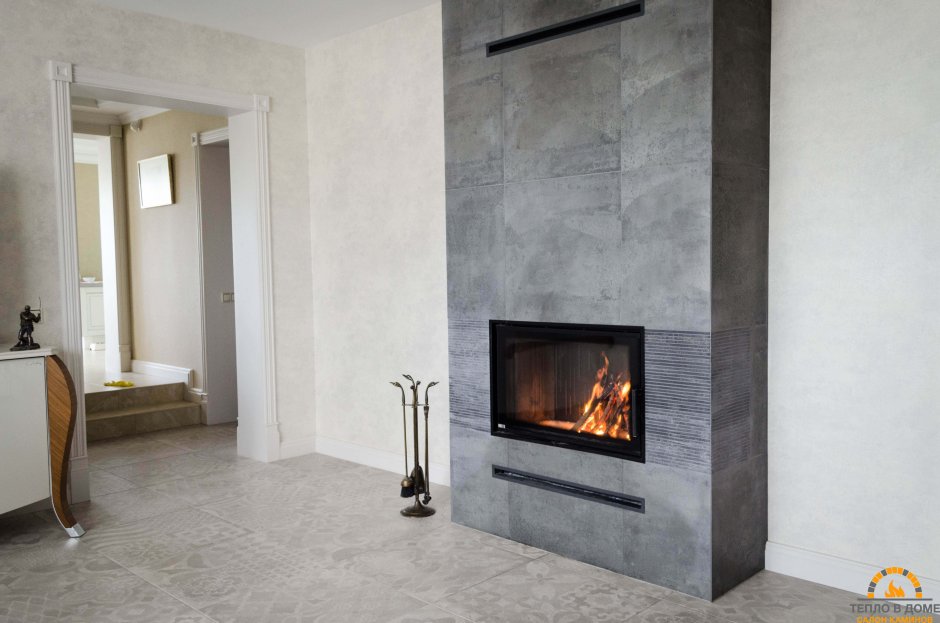 Облицовка камина керамогранитом