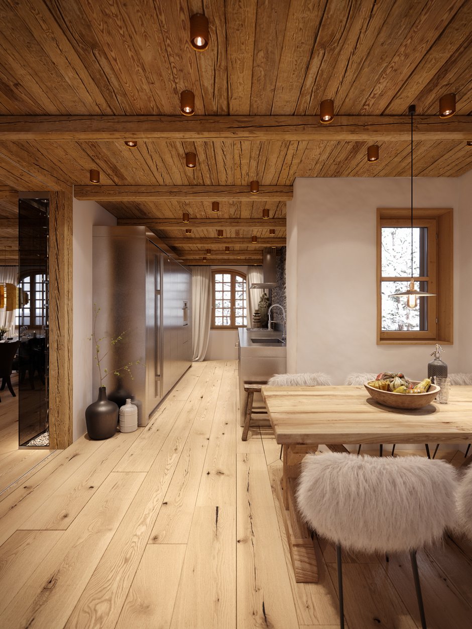 Потолок в стиле Шале