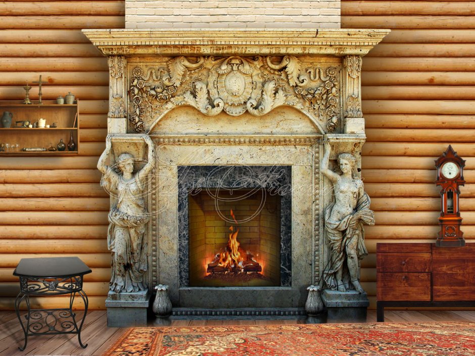 Печь статика в интерьере