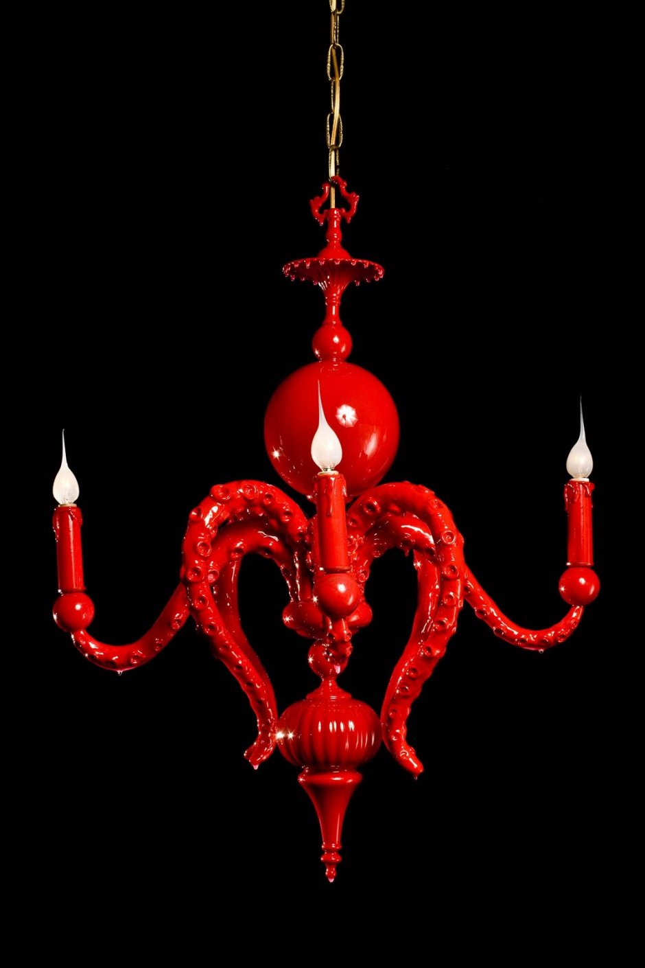 Люстра Single Octopus Chandelier красный