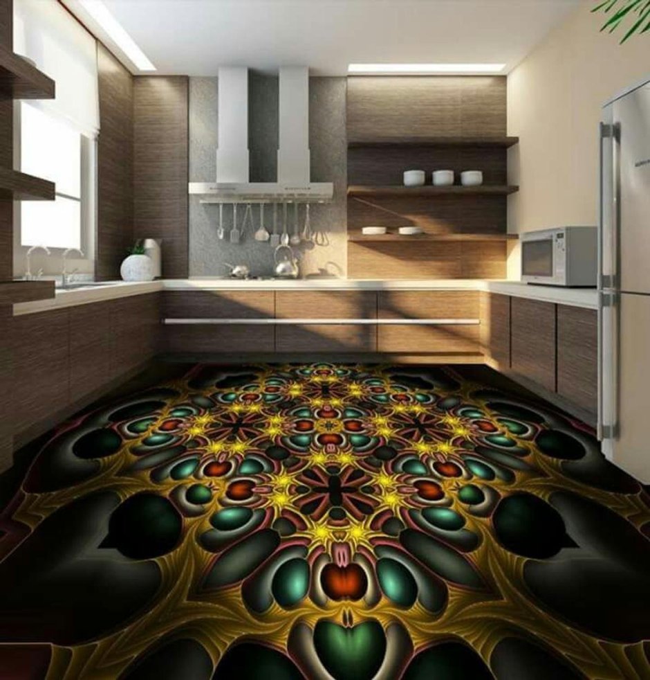 Наливной пол на кухне