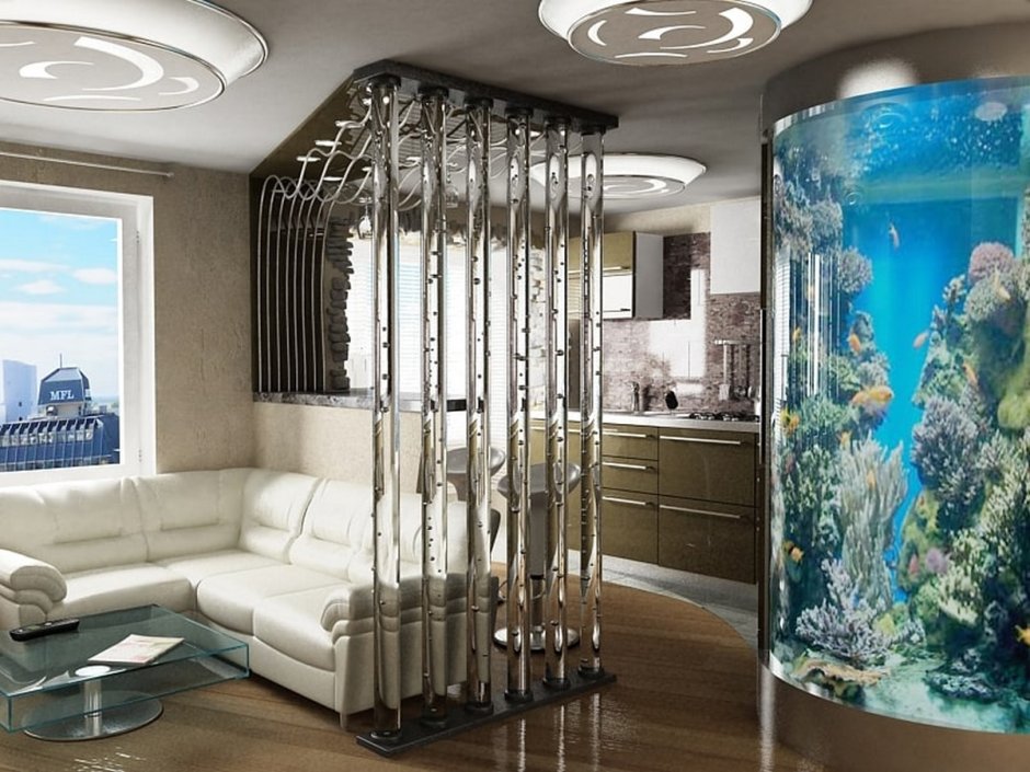 Водяные перегородки в интерьере