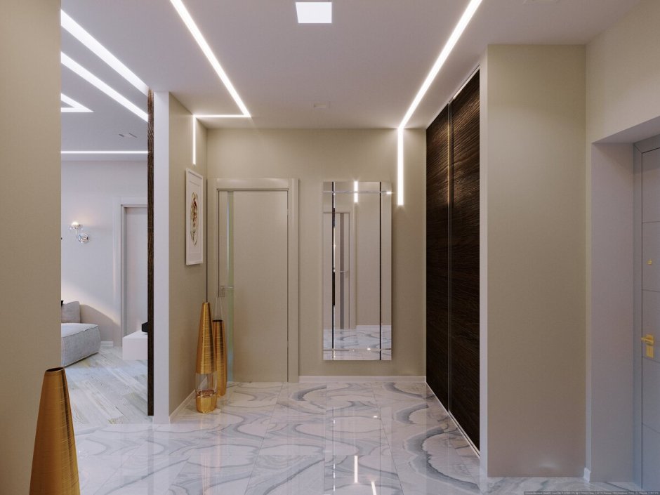 Палящие потолки в коридоре