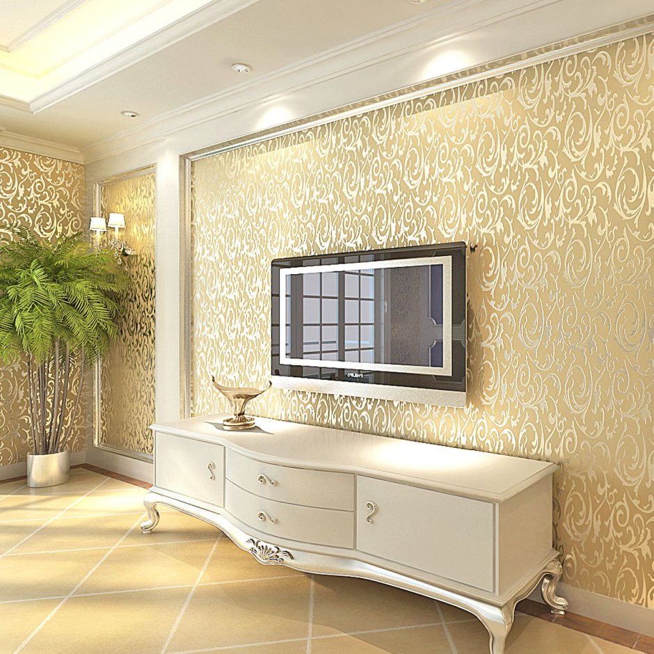 Велюровые обои в интерьере