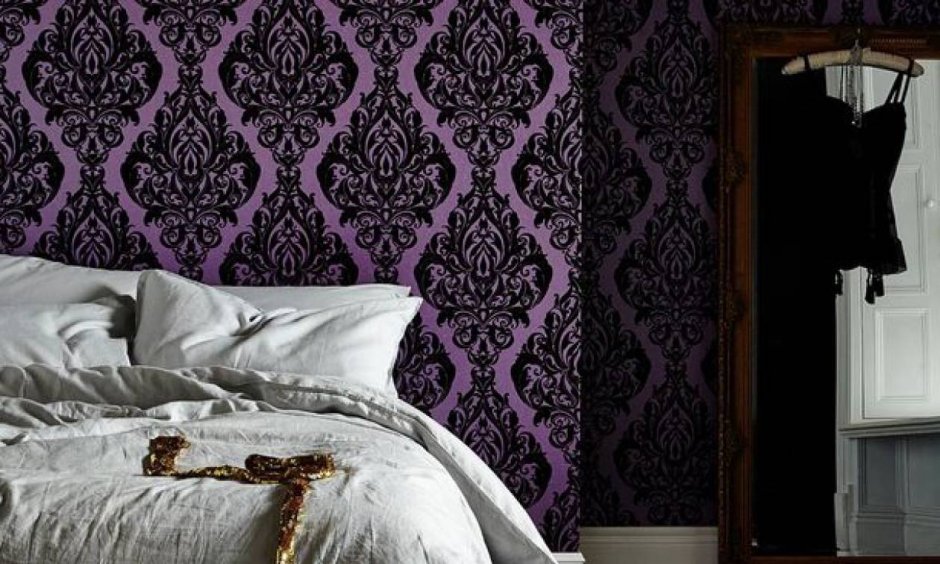 Черные бархатные обои для стен