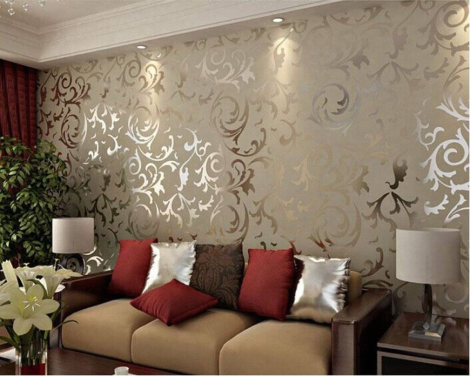Расцветки обоев для зала