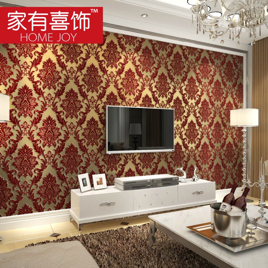 Велюровые обои в интерьере