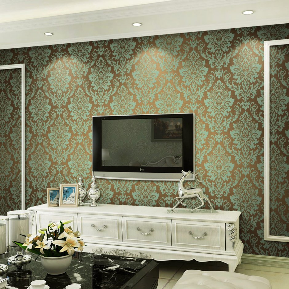 Велюровые обои в гостиную
