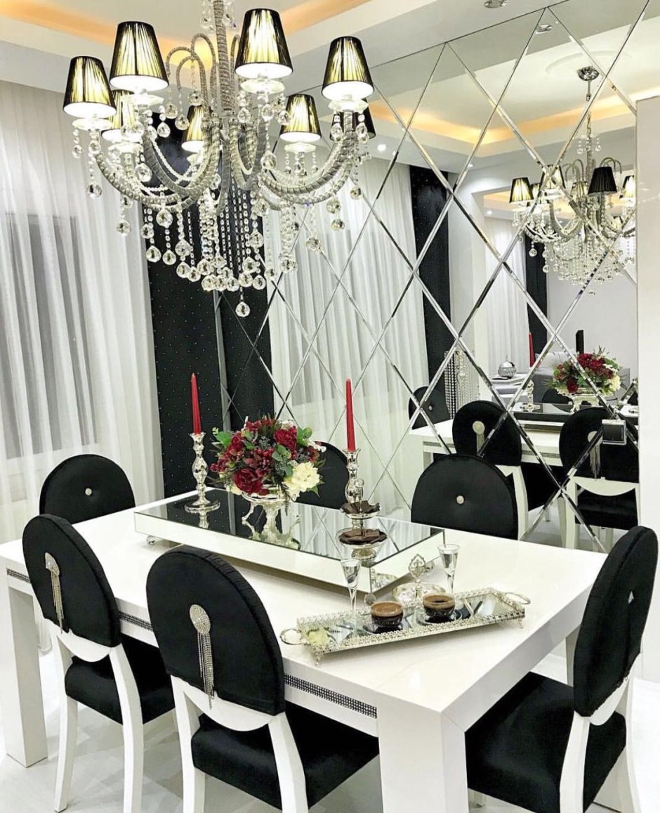 Зеркальное панно на кухне