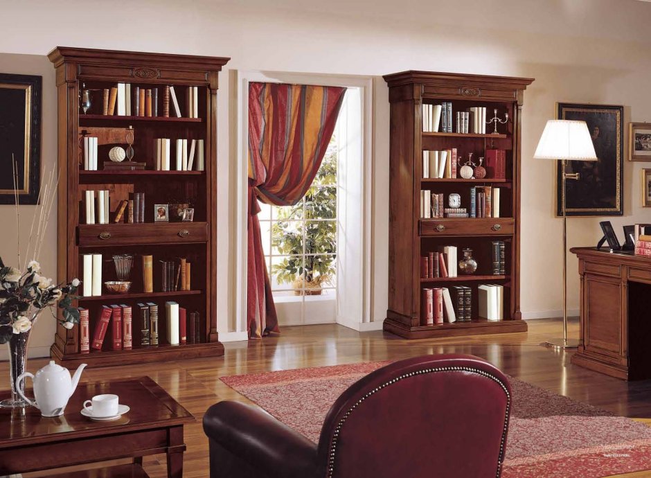 Шкаф книжный белый Серджио