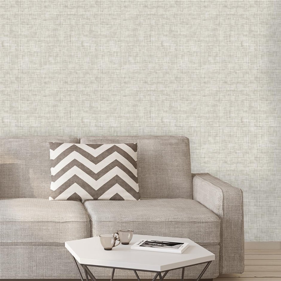 Обои под лен в интерьере