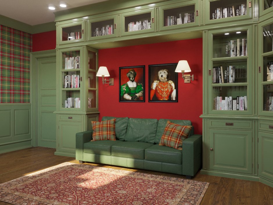 Книжный шкаф в английском стиле