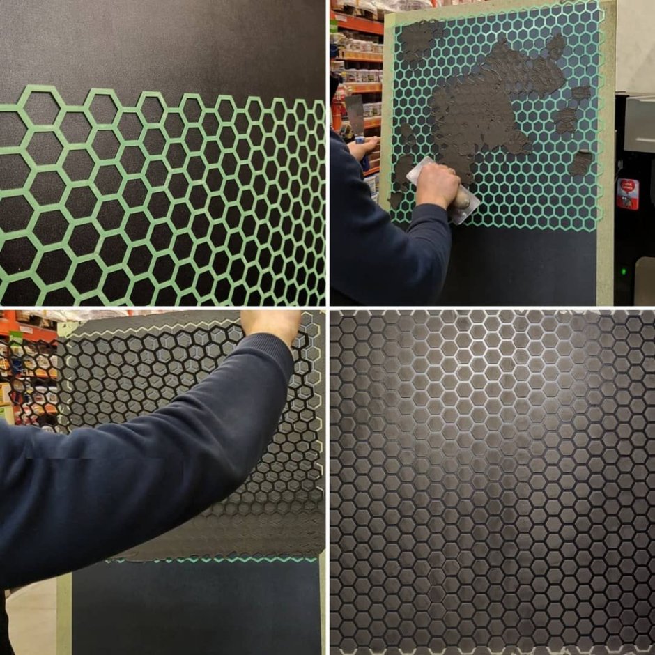 Соты на стене штукатурка