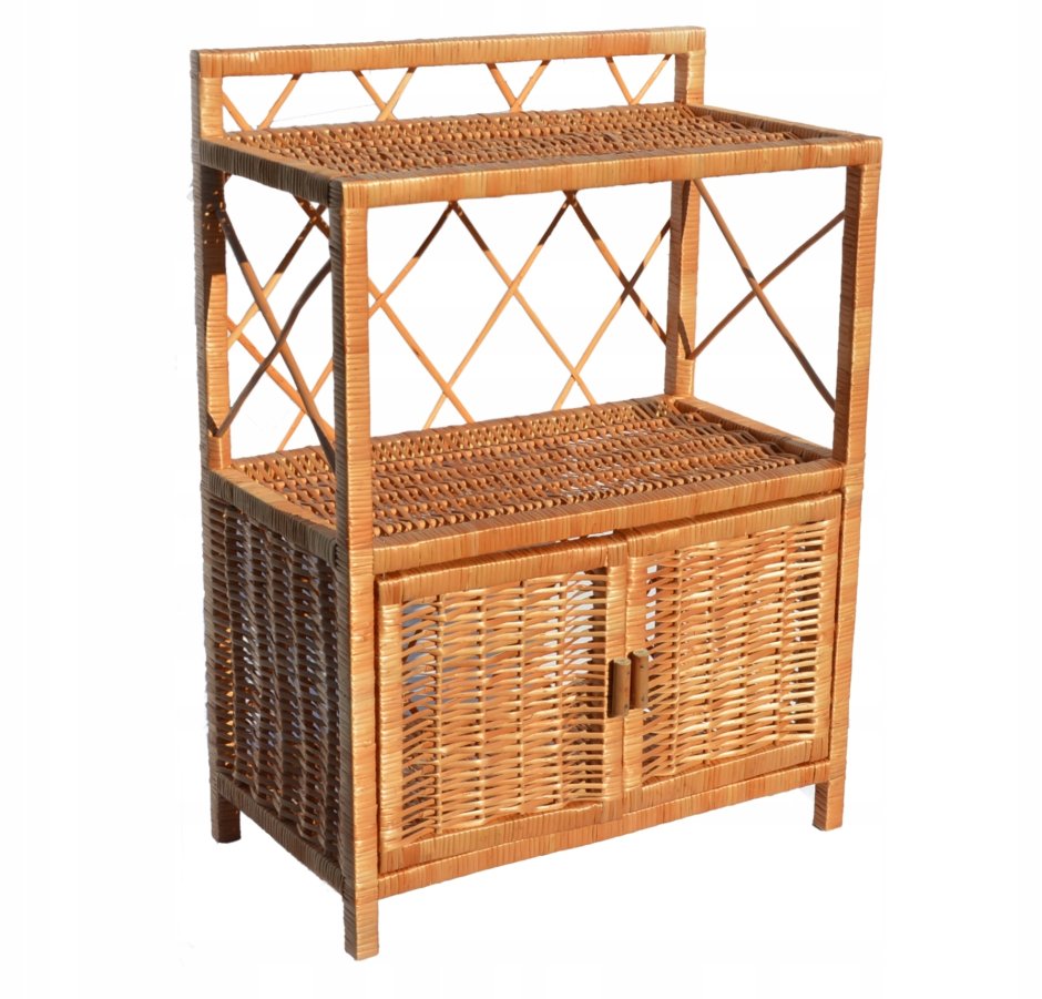 Этажерка с плетеными корзинами