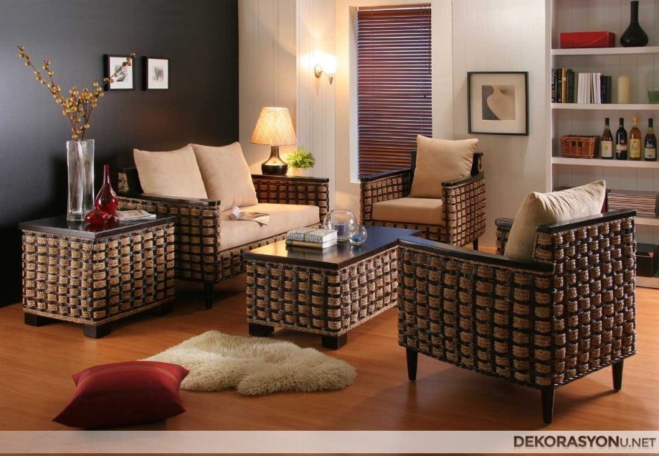 Плетеная мебель в интерьере