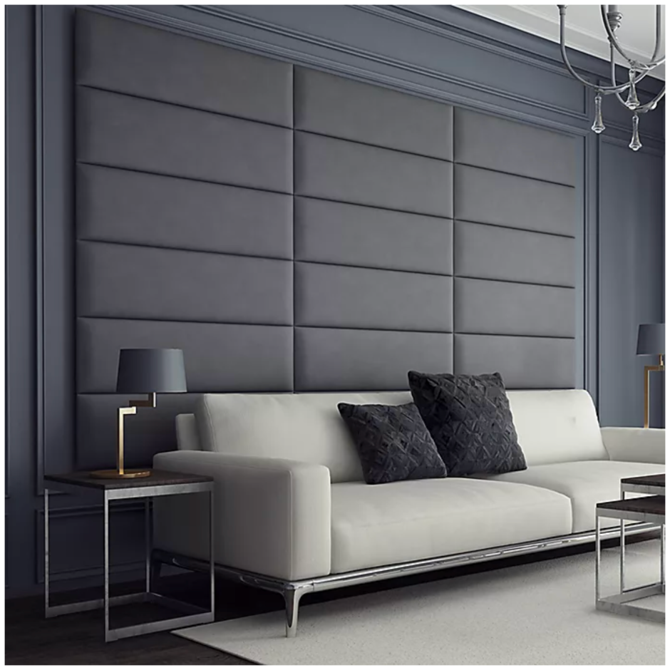 Мягкие стеновые панели в гостиной