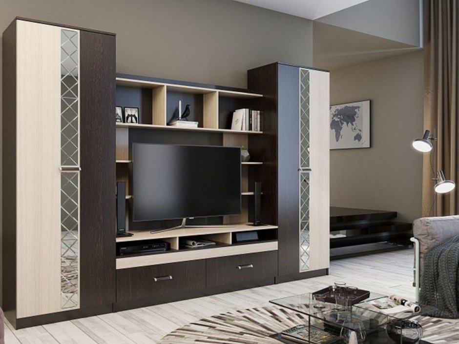 Гостиная Асти белый глянец