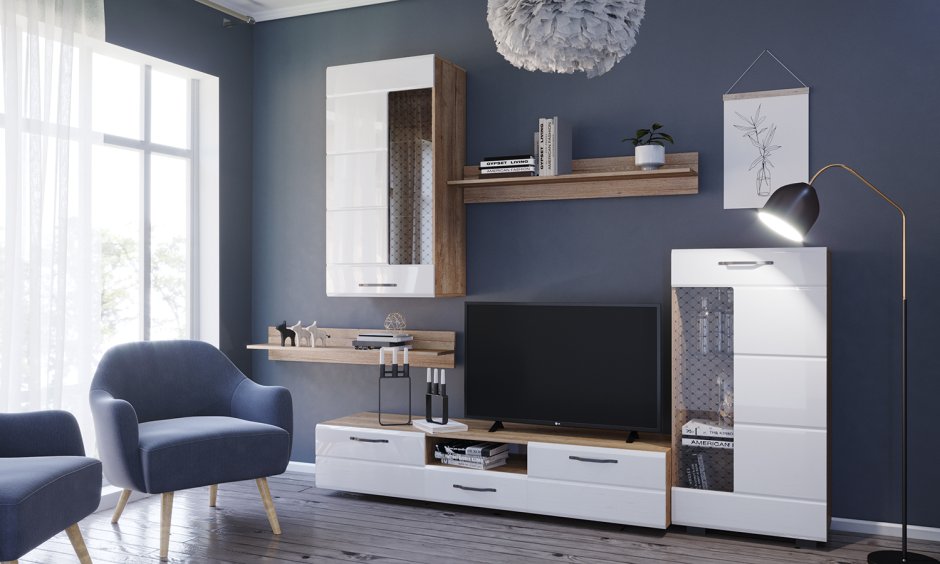 Стенка Асти 3 ясень/какао