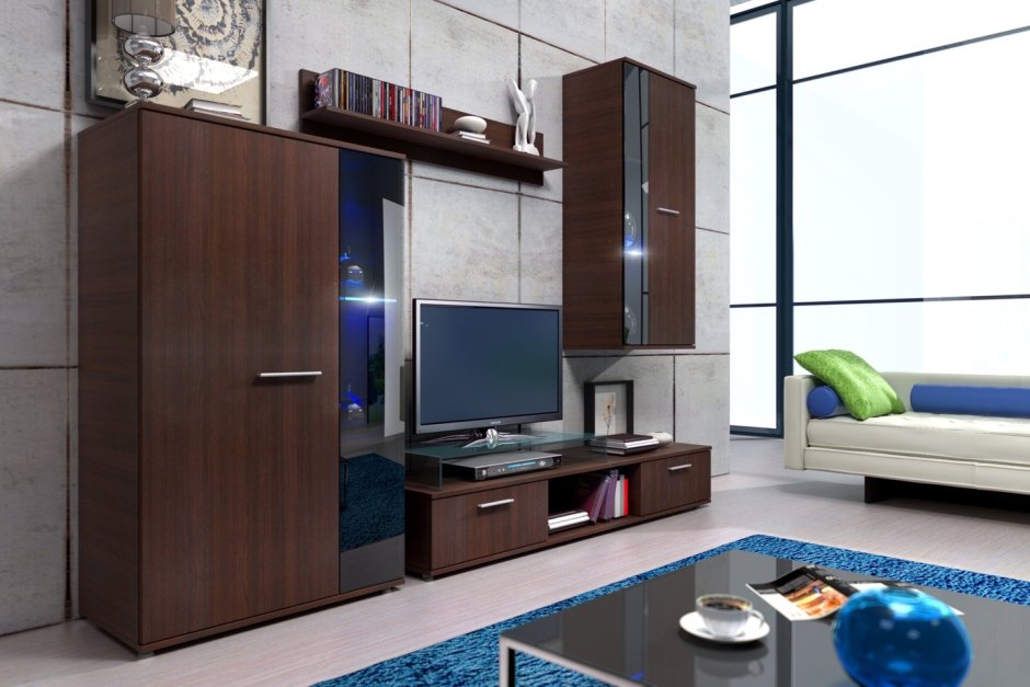 Стенка Леонардо белый глянец