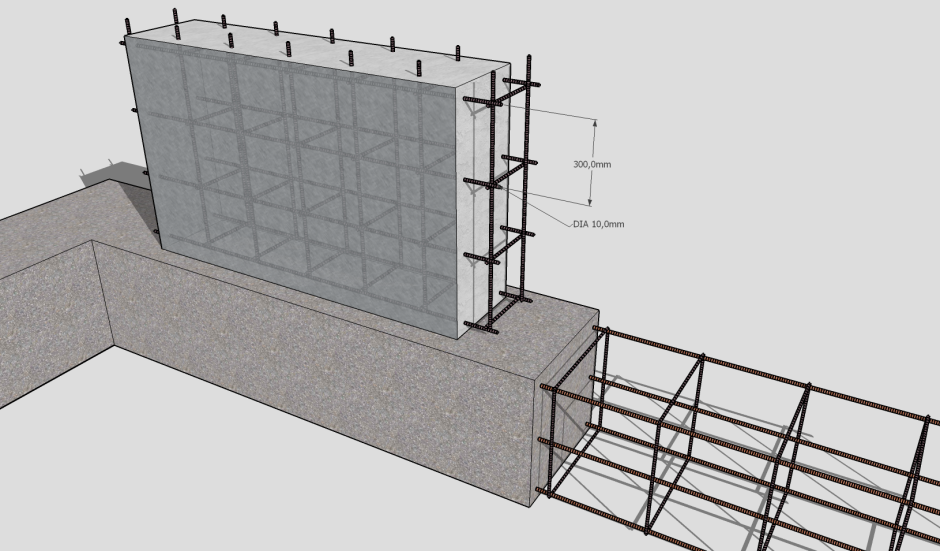 Армирование стен монолитных железобетонных